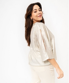 GEMO Blouse scintillante à manches chauve-souris femme grande taille dore