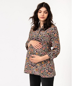 GEMO Blouse de grossesse fluide imprimée à manches 34 imprime fleurs