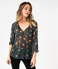 GEMO Chemise imprimée en voile transparent femme Imprimé