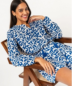 GEMO Blouse à manches longues imprimée femme Imprimé