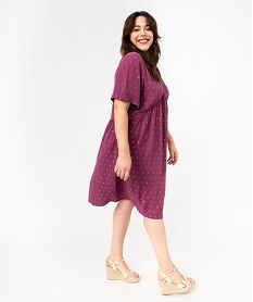 GEMO Robe manches courtes à motifs scintillants femme grande taille Violet