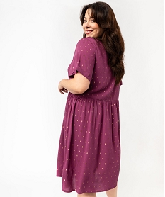 robe manches courtes a motifs scintillants femme grande taille violetJ756401_3