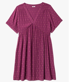 robe manches courtes a motifs scintillants femme grande taille violetJ756401_4