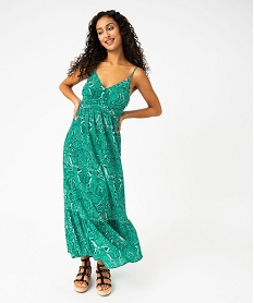 GEMO Robe imprimée à fines bretelles et taille empire femme imprime cashmere