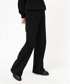 GEMO Pantalon en molleton coupe large et taille élastiquée femme Noir
