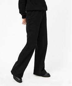 GEMO Pantalon en molleton coupe large et taille élastiquée femme noir standard