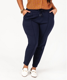 pantalon femme grande taille avec couture sur l’avant bleu leggings et jeggingsJ761901_2