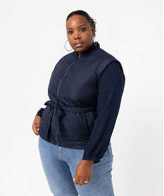 GEMO Blouson sans manches matelassé femme grande taille Bleu