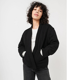 GEMO Veste matelassée en gaze de coton femme noir standard