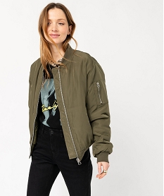 bomber en matiere satinee femme vert vestesJ764101_1