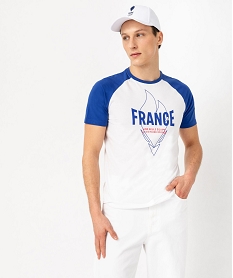 GEMO Tee-shirt manches courtes imprimé Équipe de France Olympique blanc standard