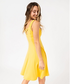 GEMO Robe avec col V et brides croisées dans le dos femme jaune standard