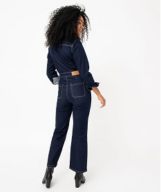 combinaison pantalon en jean a manches longues femme bleuJ798801_3