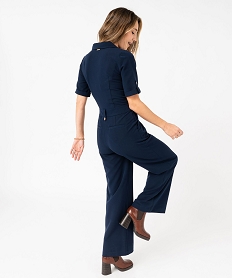 combinaison pantalon a manches courtes femme - lulucastagnette bleuJ799001_3