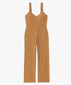 combinaison pantalon femme a bretelles contenant du lin orangeJ799301_4