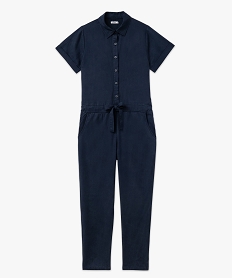 combinaison pantalon haut chemise en lyocell femme bleuJ799801_4