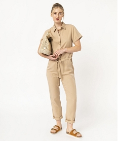 combinaison pantalon haut chemise en lyocell femme beigeJ799901_1
