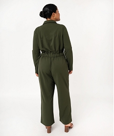 combinaison pantalon en matiere crepe femme grande taille vertJ800401_3