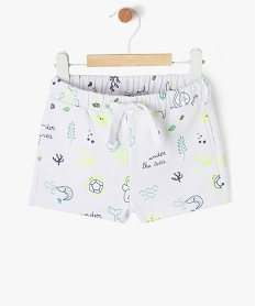 short en maille a motifs estivaux bebe garcon blancJ800501_1