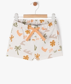 short en maille a motifs estivaux bebe garcon beige shortsJ800601_1