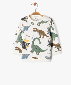 GEMO Sweat molletonné avec motif dinosaure bébé garçon Blanc