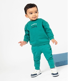 GEMO Sweat à message bébé garçon vert standard
