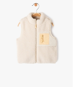 GEMO Gilet sans manches en maille sherpa bébé garçon blanc chine