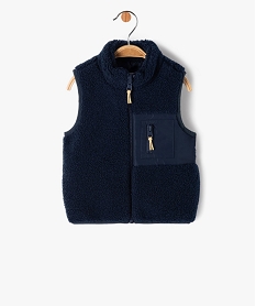 GEMO Gilet sans manches en maille sherpa bébé garçon navy