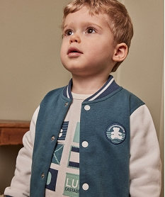 GEMO Sweat bicolore fermeture pression bébé garçon - LuluCastagnette bleu standard
