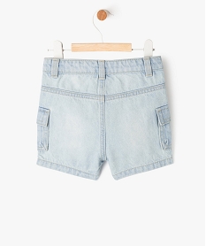 short en jean avec poches a rabat bebe garcon - lulucastagnette bleuJ803001_4