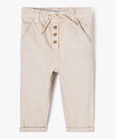 pantalon en denim colore bebe garcon beige pantalonsJ803701_1