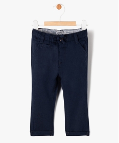 pantalon en lin et coton bebe garcon bleuJ804101_1