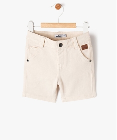 GEMO Short slim uni en toile extensible bébé garçon Beige