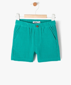 short en gaze de coton bebe garcon vertJ807001_1