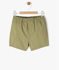 GEMO Short en toile de coton avec ceinture élastique bébé garçon Vert