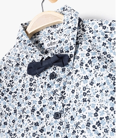 chemise manches courtes fleurie a nœud papillon bebe garcon bleu chemisesJ807701_2
