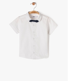 chemise a manches courtes avec noeud papillon bebe garcon blancJ808001_1