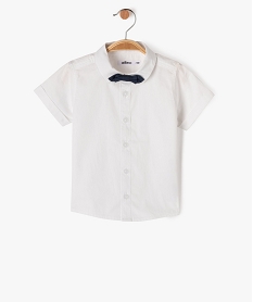 GEMO Chemise à manches courtes avec noeud papillon bébé garçon Blanc