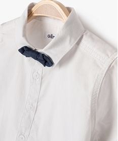chemise a manches courtes avec noeud papillon bebe garcon blancJ808001_2