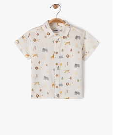 GEMO Chemise à manches courtes avec motifs bébé garçon Beige