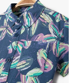 chemise a manches courtes a motifs fleuris bebe garcon bleuJ808601_2