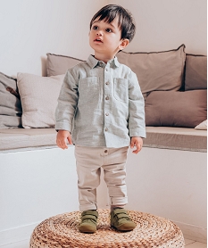 GEMO Chemise à manches longues en double gaze de coton bébé garçon Vert