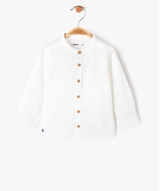 ensemble 2 pieces en lin chemise short bebe garcon blanc shortsJ809901_3