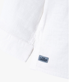 ensemble 2 pieces en lin chemise short bebe garcon blancJ809901_4