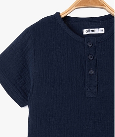 ensemble short tee-shirt en gaze de coton bebe garcon bleuJ810101_2