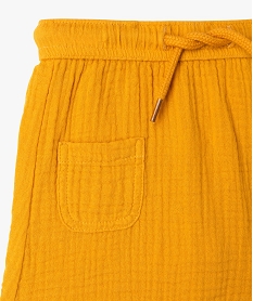 ensemble short tee-shirt en gaze de coton bebe garcon jaune shortsJ810301_3