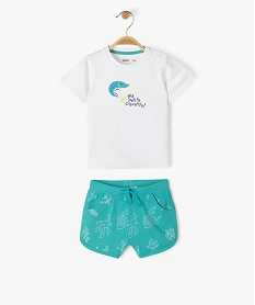 ensemble short tee-shirt manches courtes bebe garcon blancJ811001_1