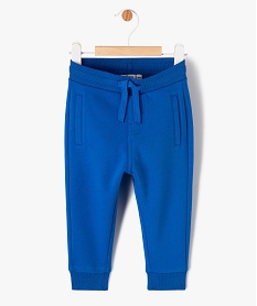 pantalon de jogging avec ceinture bord-cote bebe garcon bleu joggingsJ811201_1