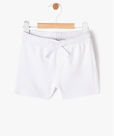 GEMO Short en maille avec ceinture bord-côte bébé garçon blanc vif