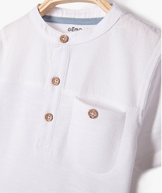 tee-shirt a manches courtes col tunisien bebe garcon blanc polosJ814301_2